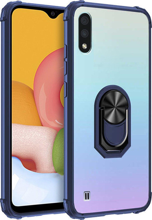 Samsung Galaxy A01 Kılıf - Darbelere Karşı Köşe Korumalı Manyetik Yüzüklü Kılıf