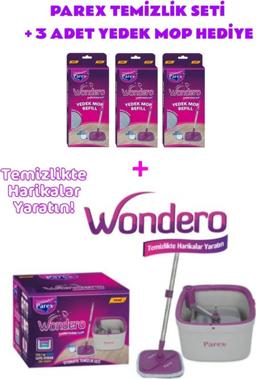 Wondero Otomatik Temizlik Seti - 3 Adet Yedek Mop