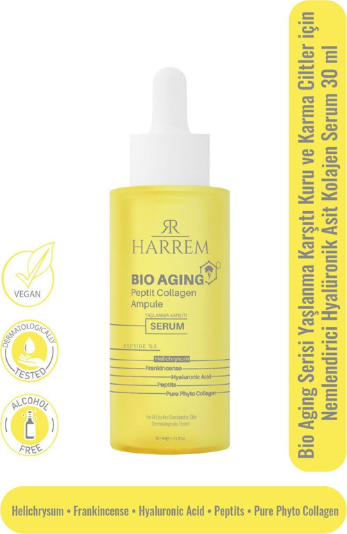 Bio Aging Yaşlanma Karşıtı Kuru ve Karma Ciltler için Nemlendirici Hyalüronik Asit Kolajen Serum 30