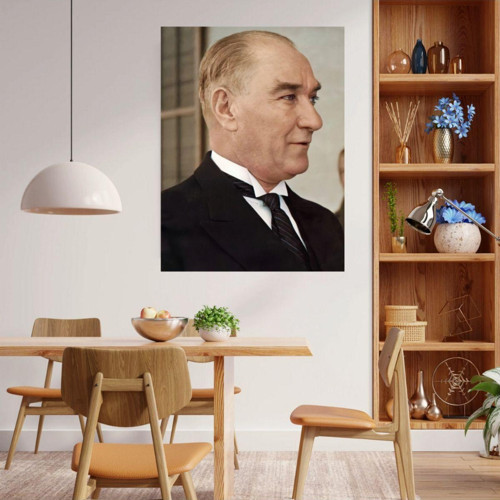 Ulu Önder Mustafa Kemal Atatürk Renkli Portre Duvar Sticker 70 x 100