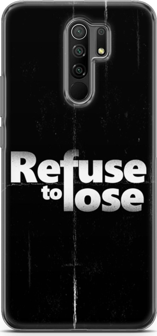 Xiaomi Redmi 9 Kılıf Orijinal Seri Typo 03 Refuse To Lose Arka Kapak