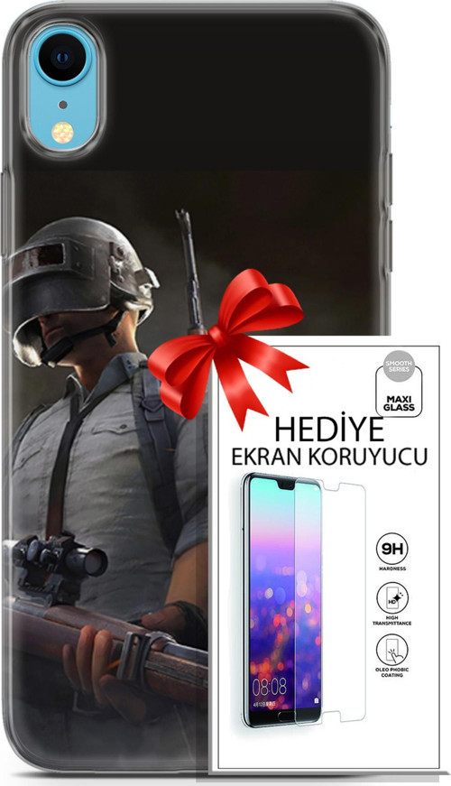 Apple İphone Xr Kılıf Orijinal Seri Pubg 02 Battlegrounds Kapak Ve Ekran Koruyucu