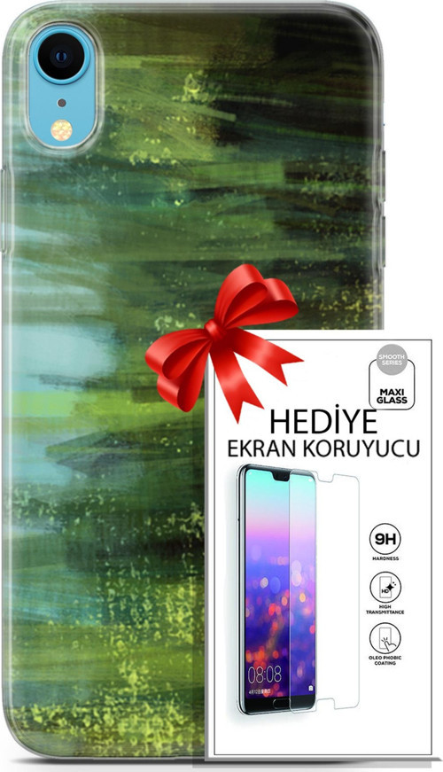 Apple İphone Xr Kılıf Orijinal Seri Nature 21 Çalılar Darbe Önleyici Kapak + Ön Ekran Koruyucu