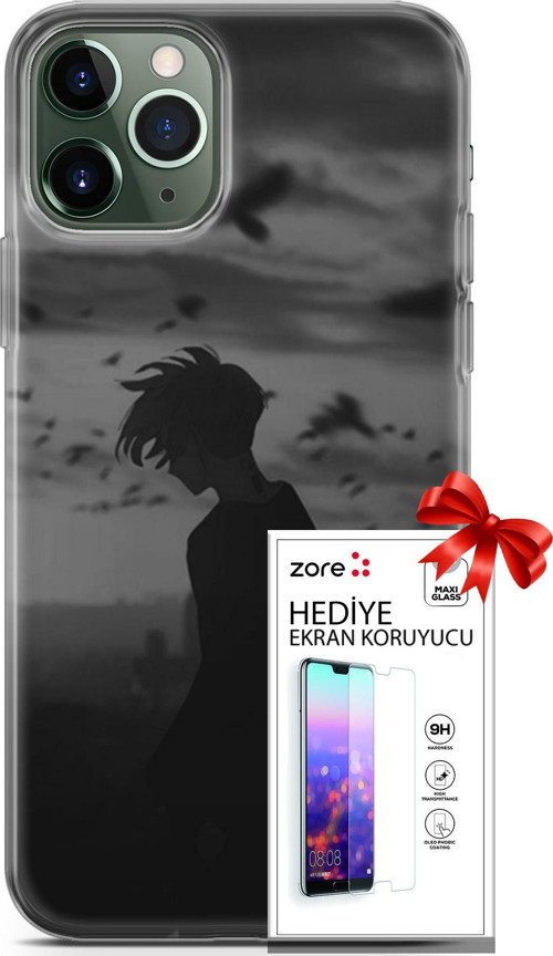 Apple İphone 11 Pro Max Kılıf Orijinal Seri Supers 26 Gambar Anime Soft Kapak + Ekran Koruyucu