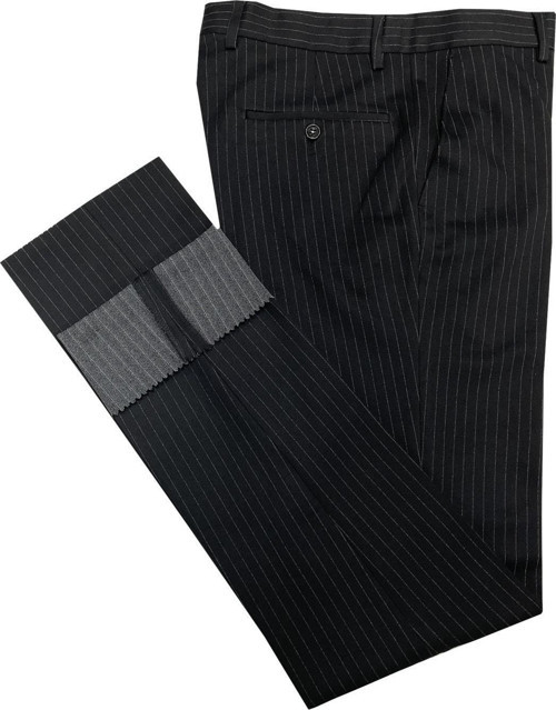 Avasar Erkek Siyah Çizgili Regular Fit Kumaş Pantolon-7226