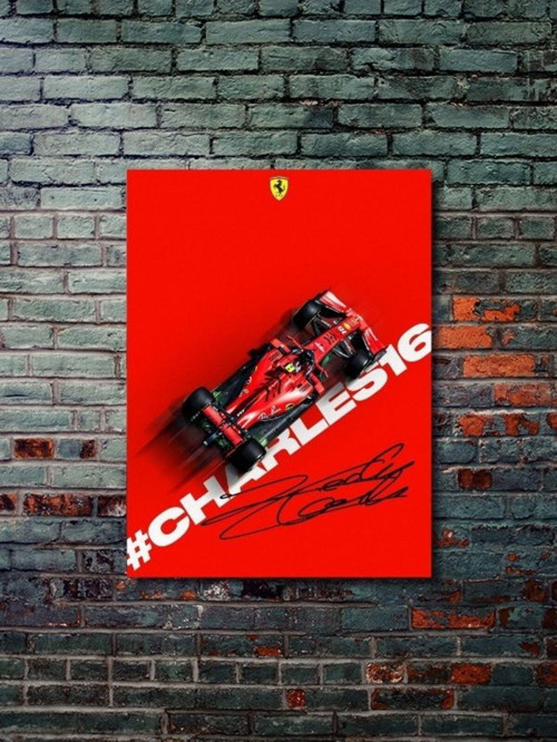 Charles Leclerc - Formula -1 - Eşsiz Tasarım Otomobil Posterleri, Özel Tasarım Kağıt Poster