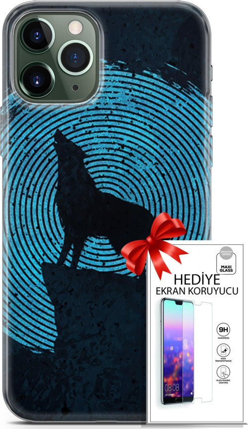 Apple İphone 11 Pro Max Kılıf Orijinal Seri Algorand 05 Parmak İzi Kurt Koruma Kılıfı + Ekran Koruyucu