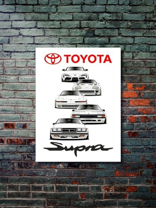 Toyota - Supra Serisi - Eşsiz Tasarım Motosiklet Posterleri, Özel Tasarım Kağıt Poster