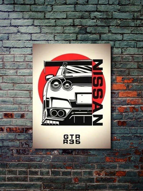 Skyline Gtr 35 - Nissan - Eşsiz Tasarım Motosiklet Posterleri, Özel Tasarım Kağıt Poster