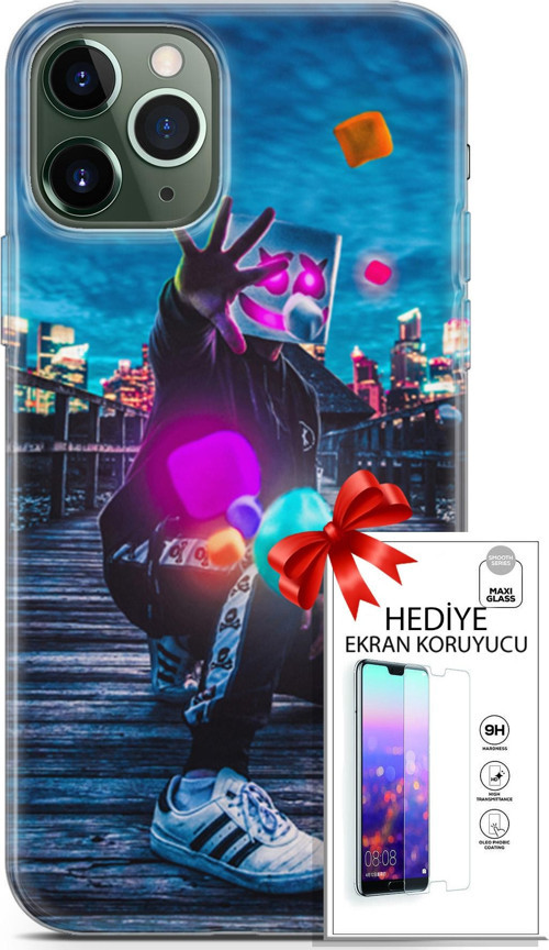 Apple İphone 11 Pro Max Kılıf Orijinal Seri Algorand 10 Köprü Full Hd Kılıf + Ekran Koruyucu