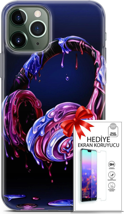Apple İphone 11 Pro Max Kılıf Orijinal Seri Cardano 14 Kulaklık Cover Kılıf + Ön Ekran Koruyucu