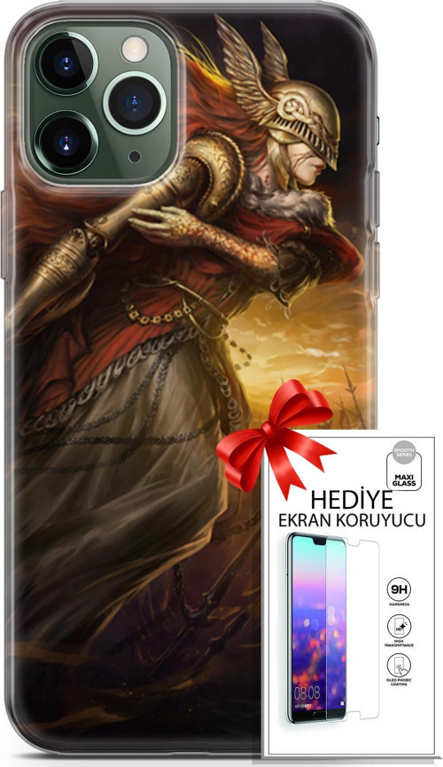 Apple İphone 11 Pro Max Kılıf Orijinal Seri Cardano 29 Şövalye Leke Tutmaz Kapak + Ekran Koruyucu