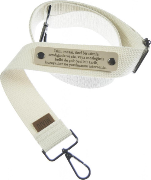 Krem Renk, Kişiye Özel, Crossbody Çanta Askısı, Ayar Tokalı Pamuklu, 180 Cm Uzun Çanta Kayışı