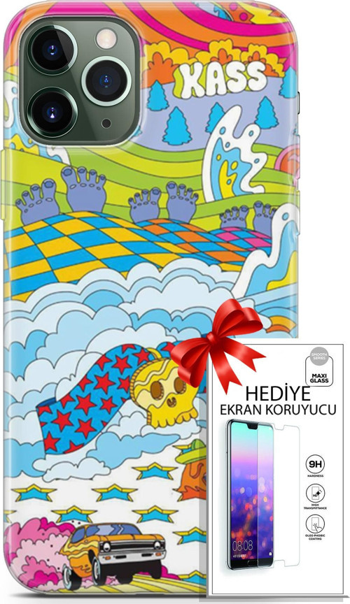 Apple İphone 11 Pro Max Kılıf Orijinal Seri Cardano 01 Yıldız Bulut Telefon Kılıfı + Ekran Koruyucu