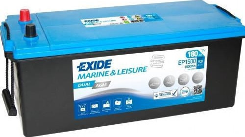 EP1500 Marin Dual AGM (Start & Servis) Akü, 12V 180A 1500W