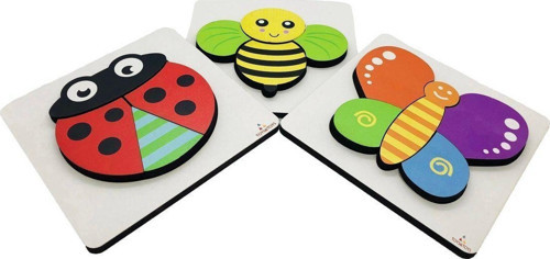 Ahşap Bultak 3'Ü Birarada Eğitici Puzzle Yapboz Seti