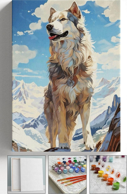 Sayılarla Boyama Tuval Seti Fırça Boya Dahil (Çıtalı) 40X50 Cm - Ulukurt
