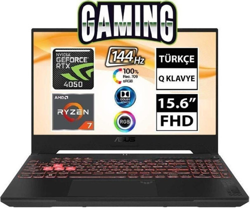 TUF Gaming A15 FA507NU-LP052 Ryzen7 7735HS 8GB 512SSD RTX4050 15.6" FullHD FreeDOS Taşınabilir