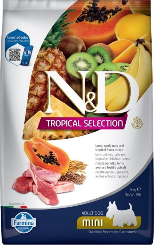 Tropical Selection Köpek 5 Kg Mini Adult Kuzu Etli Tropikal Meyveli Küçük Irk Yetişkin Köpek Mama
