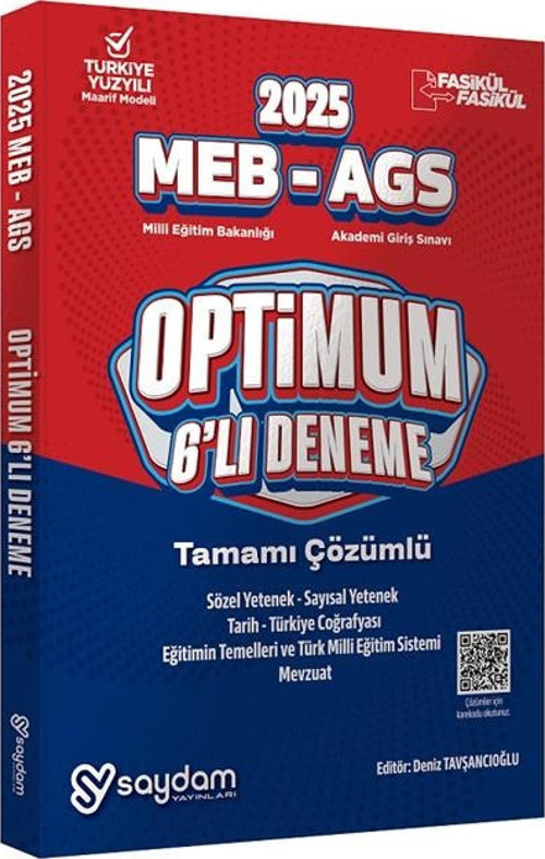 2025 MEB AGS Optimum 6 Deneme Fasikül Çözümlü Saydam Yayınları
