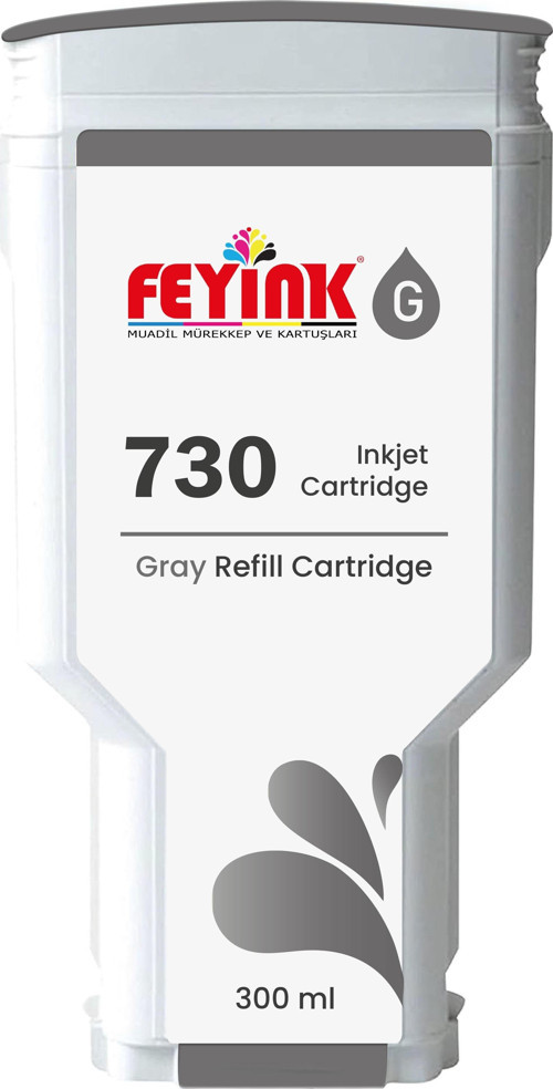 ® HP 730 Gray (G) Orijinal Mürekkep Dolumlu Feyink Kartuş 300 ml Gri