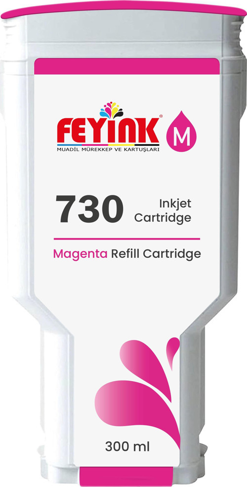 ® HP 730 Magenta (M) Orijinal Mürekkep Dolumlu Feyink Kartuş 300 ml Kırmızı