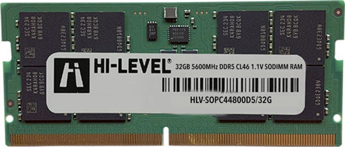 Hı-Level 32GB 5600MHZ Ddr5 CL46 1.1V Sodımm Ram HLV-SOPC44800D5/32G