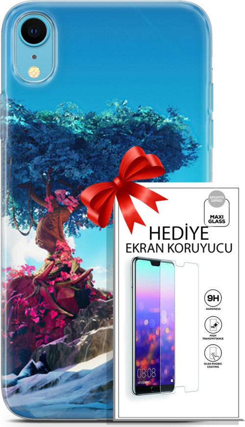 Apple İphone Xr Kılıf Orijinal Seri Neo 04 Spiderman Silikon Kılıf + Ekran Koruyucu Full Korumake