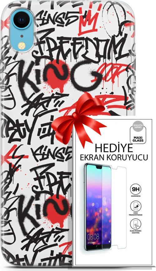 Apple İphone Xr Kılıf Orijinal Seri Punky 22 King Freedom Kap + Ekran Koruyucu