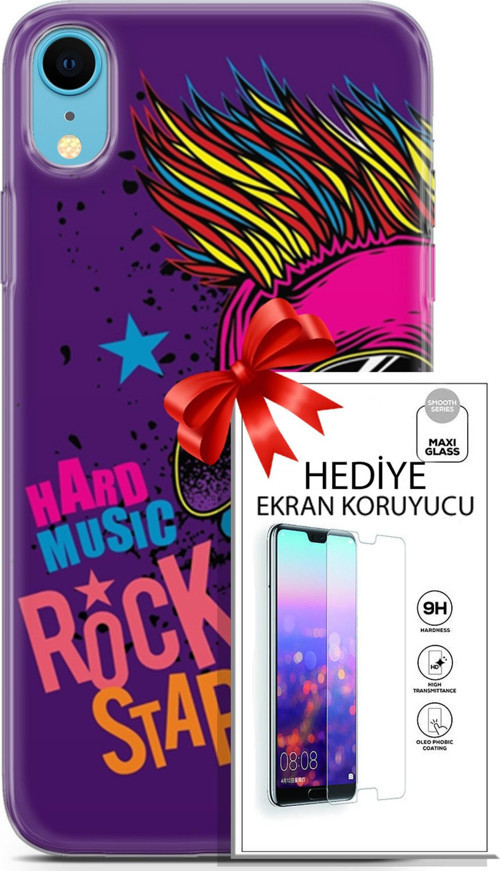 Apple İphone Xr Kılıf Orijinal Seri Punky 16 Rockstar Hediyelik Kılıf Ve Ekran Koruyucu