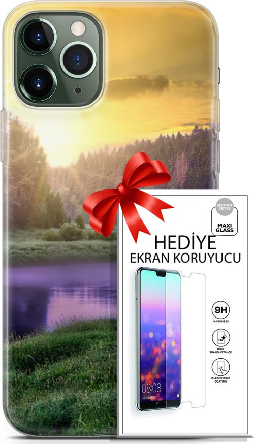 Apple İphone 11 Pro Max Kılıf Orijinal Seri Fantasy 05 Nehir Koruma Kılıfı + Ekran Koruyucu