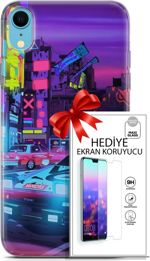 Apple İphone Xr Kılıf Orijinal Seri Cyberpunk 28 Gaming Vg İz Bırakmayan Kılıf + Ön Ekran Koruyucu