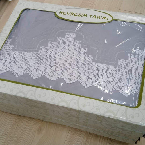 Elişi Dantelli Nevresim Takımı Çarşafı Dantelli