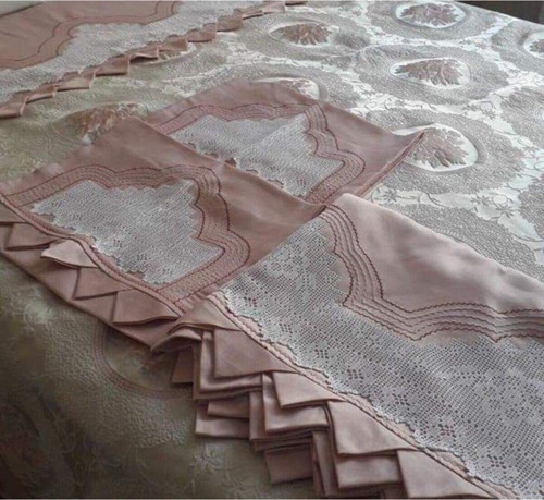 El Işi Dantel Pike Takımı Çarşafı Dantelli Miray