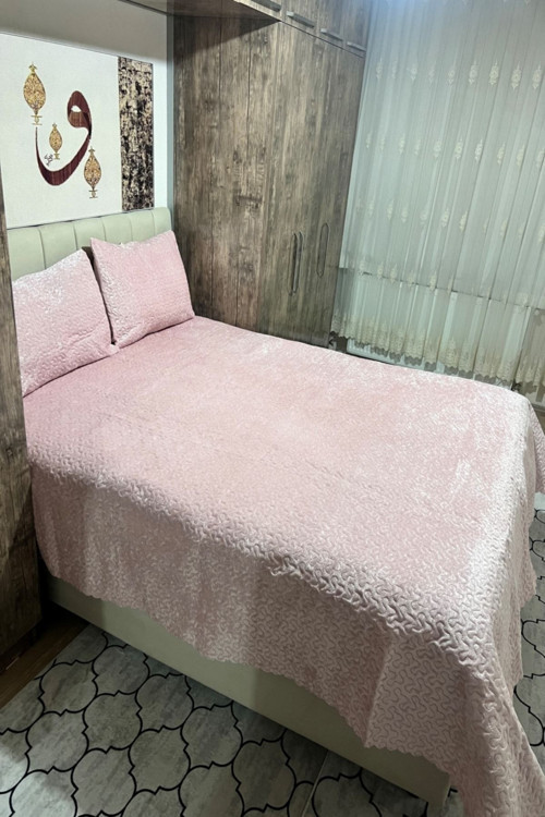 Kadife Pike Takımı Ve Yatak Örtüsü - Kapitone Pike Takımı Yatak Örtüsü Çift Kişilik 250X260