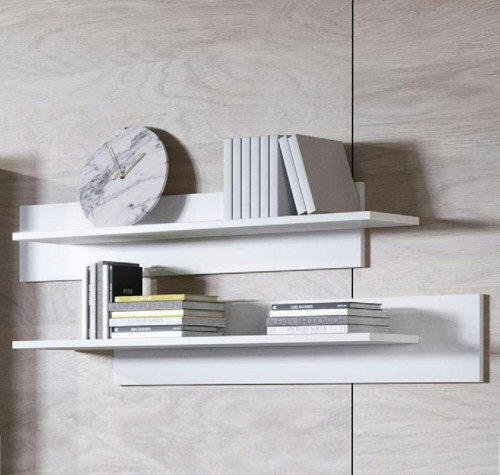 Duvar Rafı 2'li Set Dekoratif Modern Salon Mutfak Oturma Odası Yemek Odası Raf Mat Beyaz Raf