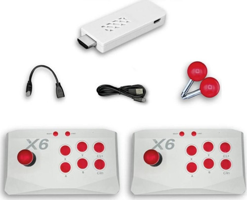 X6 4KHD Kablosuz Çift Arcade Joystickli Retro Oyun Konsolu 21150 atari Makinası Oyunlu 64GB