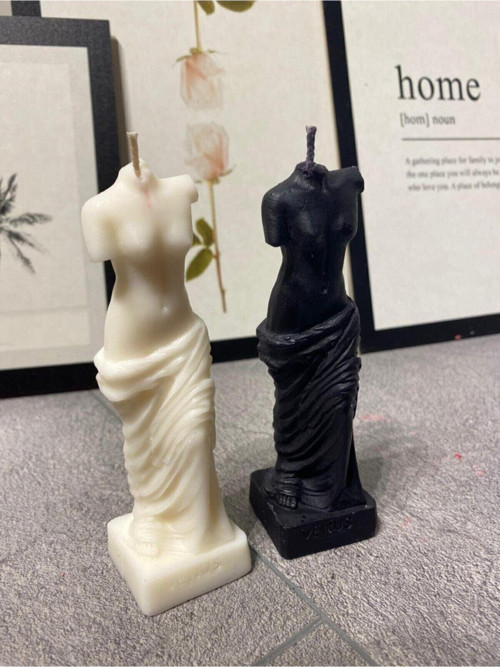 Aromatik Kokulu Venüs Kadın Roma Büst Takımı Dekoratif Mum El Yapımı