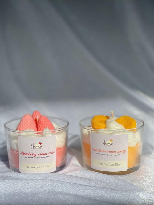 Jeane Candles Best Friend Mandalina-Çilek Cupcake Vanilya Kokulu Ikili Mum