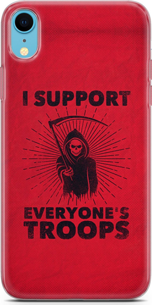 Apple İphone Xr Kılıf Orijinal Seri Typo 11 I Support Everyone'S Troops 4K Baskılı Kılıf