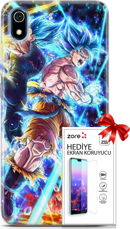 Xiaomi Redmi 7A Kılıf Orijinal Seri Supers 11 Dragon Ball Anime 4K Baskılı Kılıf + Ekran Koruyucu Fu