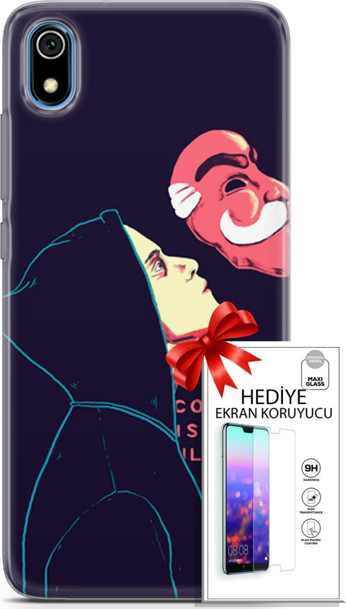 Xiaomi Redmi 7A Kılıf Orijinal Seri Algorand 18 Illusion Parlak Kılıf + Ekran Koruyucu Full Koruma