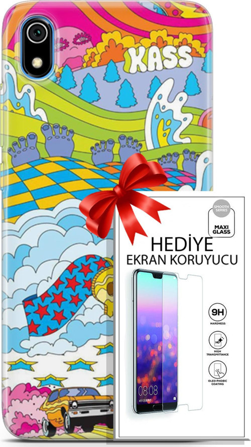 Xiaomi Redmi 7A Kılıf Orijinal Seri Cardano 01 Yıldız Bulut Telefon Kılıfı + Ekran Koruyucu