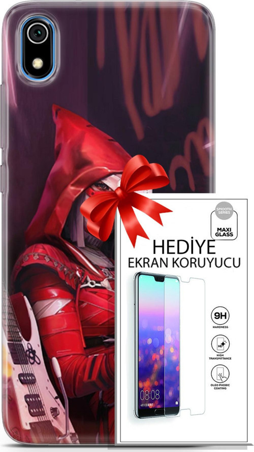 Xiaomi Redmi 7A Kılıf Orijinal Seri Pubg 20 Selfie Mod Renkli Kılıf Ekran Koruyucu