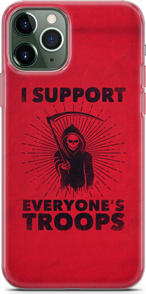 Apple İphone 11 Pro Max Kılıf Orijinal Seri Typo 11 I Support Everyone'S Troops 4K Baskılı Kılıf