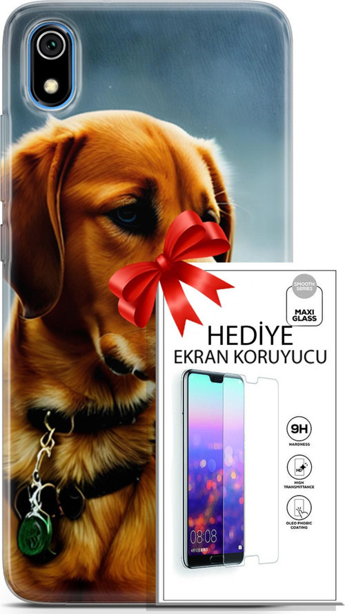 Xiaomi Redmi 7A Kılıf Orijinal Seri Dogs 04 Labrador Silikon Kılıf + Ekran Koruyucu Full Korumake