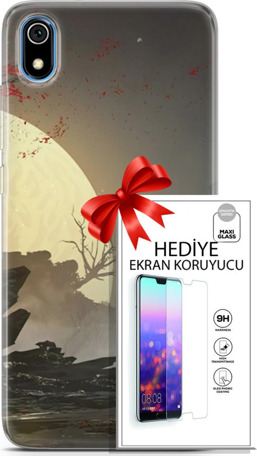 Xiaomi Redmi 7A Kılıf Orijinal Seri Fantasy 29 Anime Savaşçı Leke Tutmaz Kapak + Ekran Koruyucu