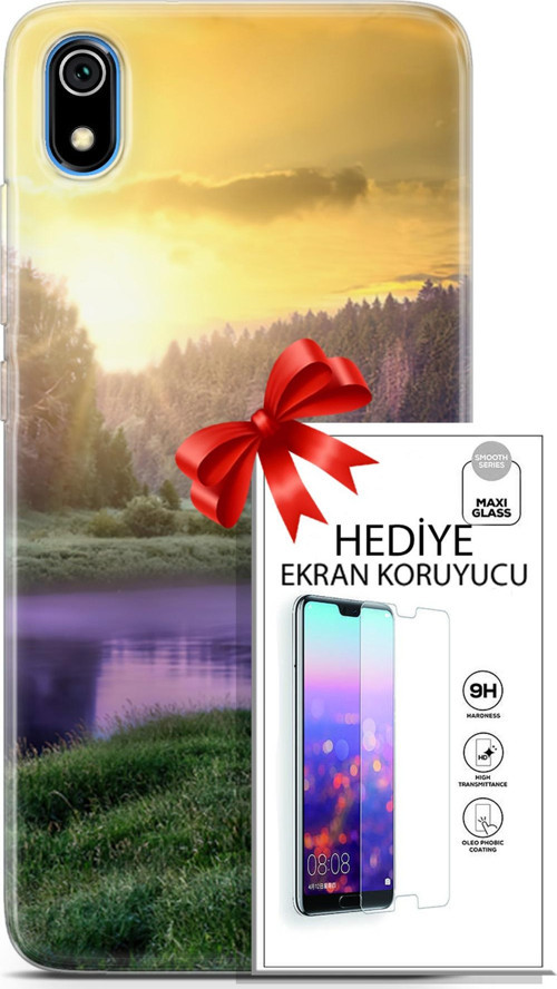Xiaomi Redmi 7A Kılıf Orijinal Seri Fantasy 05 Nehir Koruma Kılıfı + Ekran Koruyucu