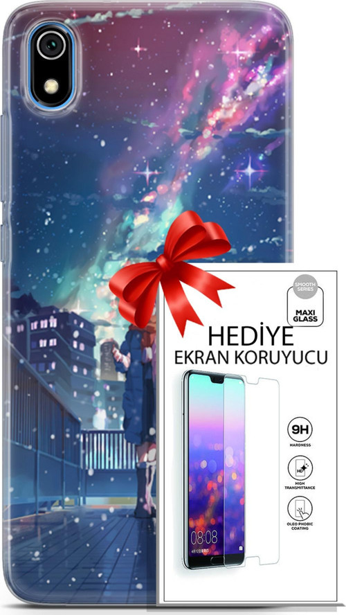 Xiaomi Redmi 7A Kılıf Orijinal Seri Fantasy 10 Anime Kar Full Hd Kılıf + Ekran Koruyucu