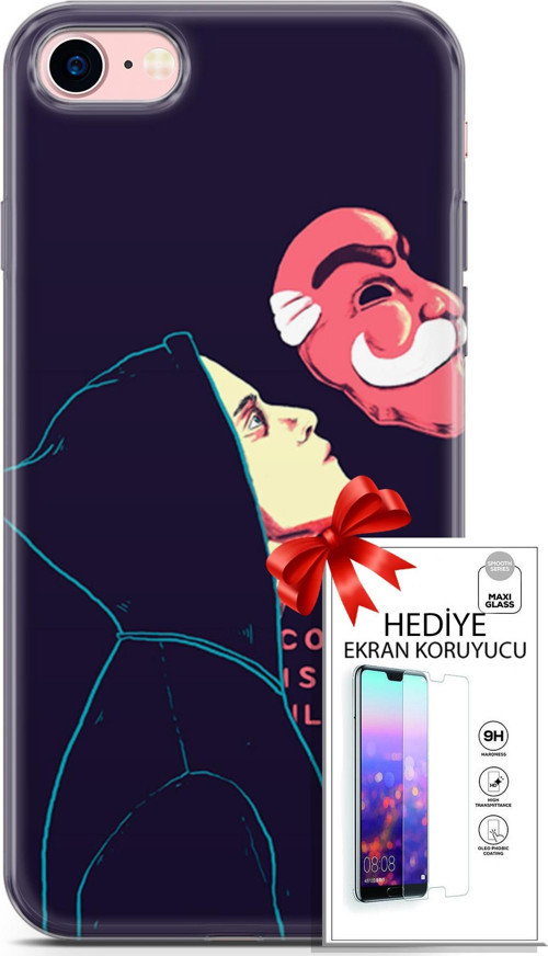 Apple İphone 7 - 8 Kılıf Orijinal Seri Algorand 18 Illusion Parlak Kılıf + Ekran Koruyucu Full Koruma